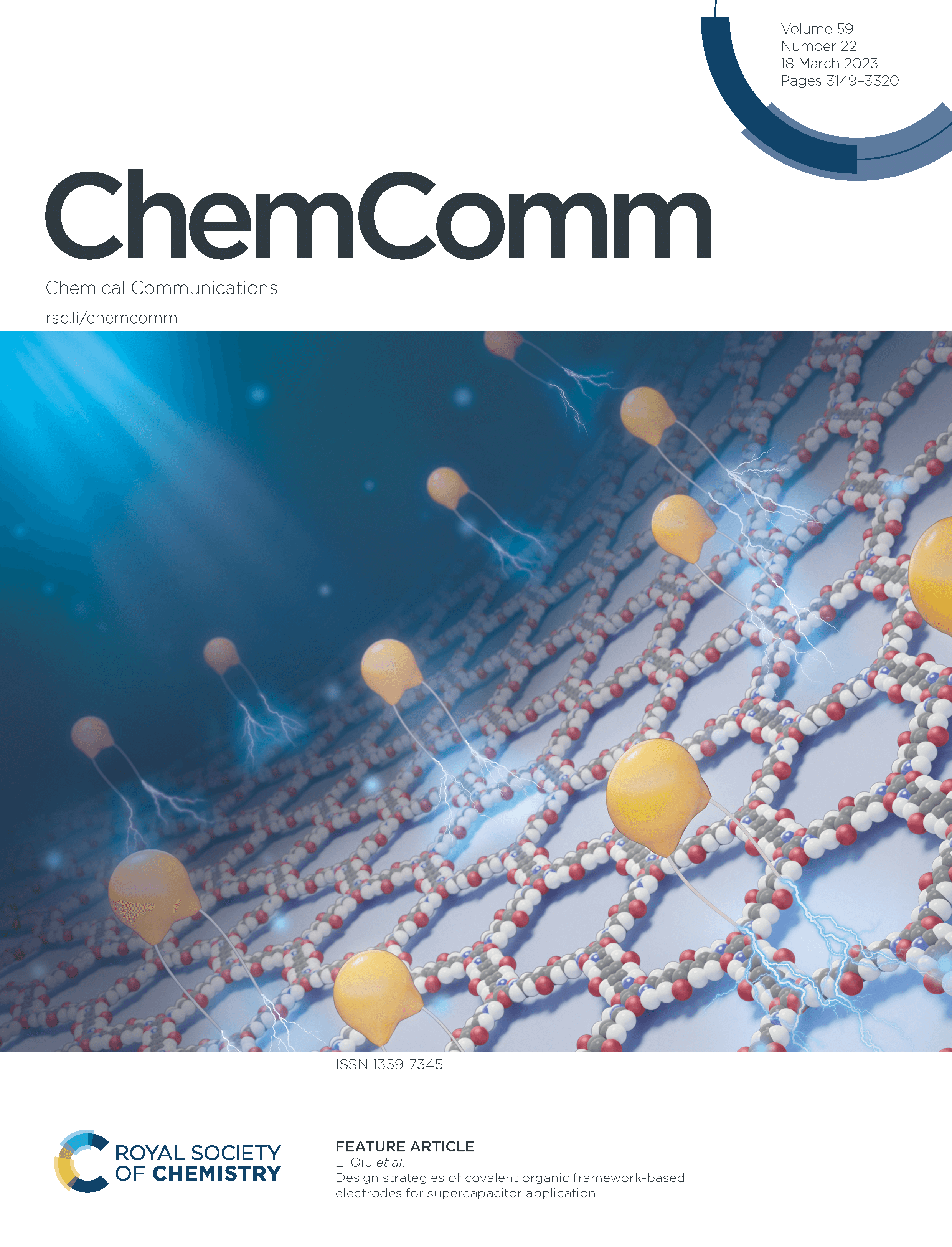 LetPub Journal Cover Art Design - Design strategies of covalent organic framework-based electrodes for supercapacitor application