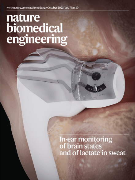 LetPub Journal Cover Art Design - In-ear integrated sensor array for the continuous monitoring of brain activity and of lactate in sweat