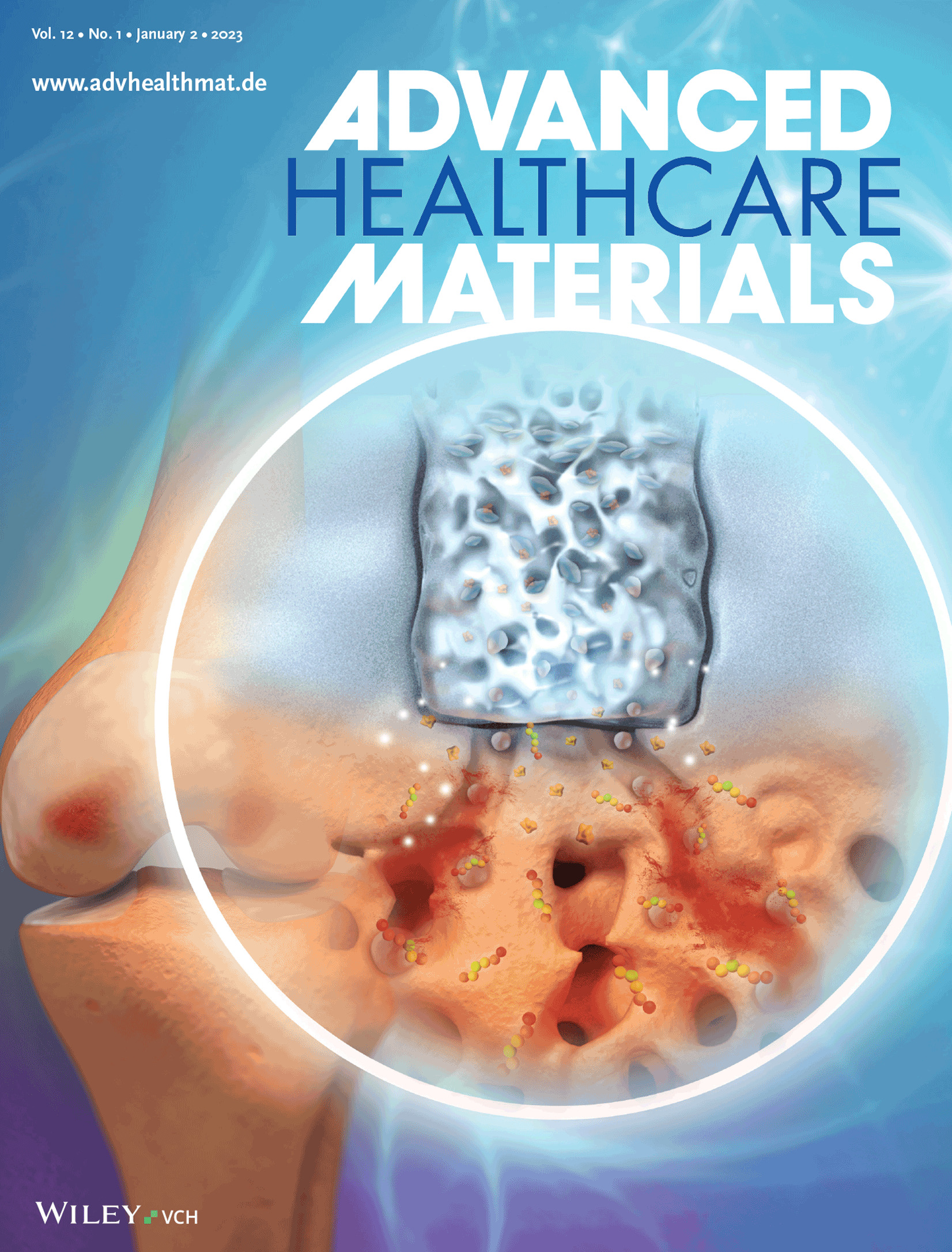 LetPub Journal Cover Design Service Art Sample, Advanced Healthcare Materials Cover